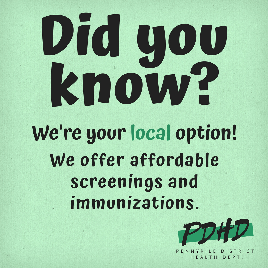 Did You Know? We're your local option! We offer affordable screenings and immunizations.